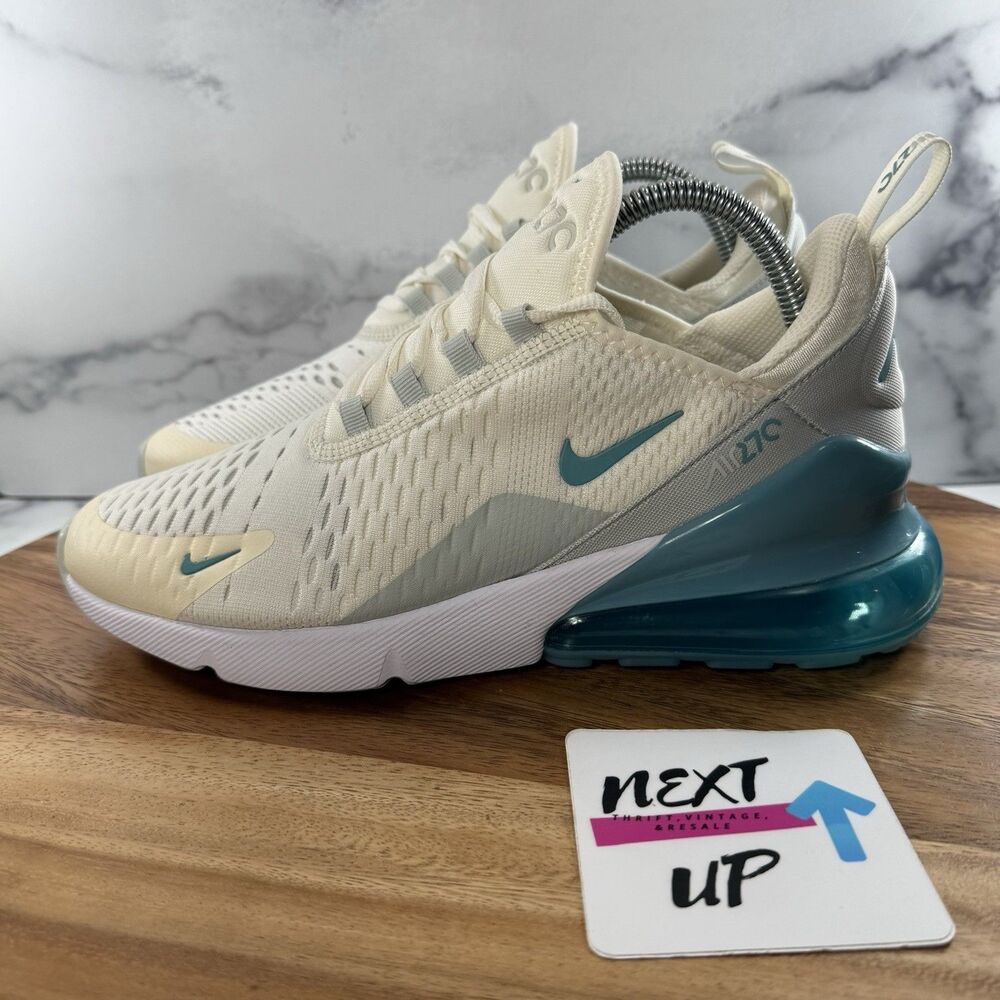 Youth 7/Womens 8.5-Nike Air Max 270 Denim Turquoise Soft Pearl nby 943345-420
